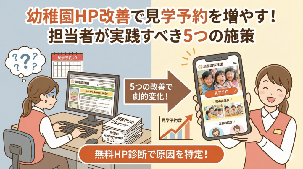 幼稚園HP改善で見学予約を増やす！担当者が実践すべき5つの施策