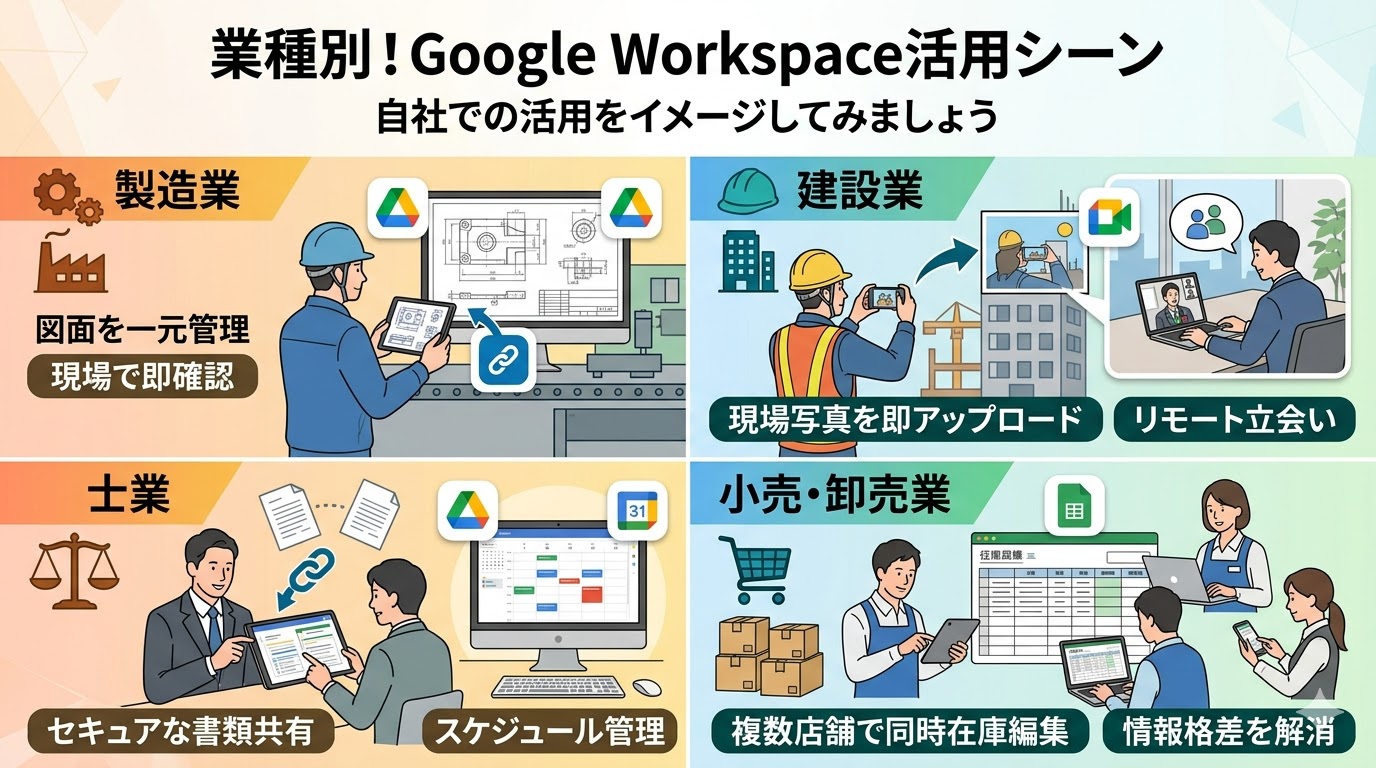 業種別Google Workspace活用シーン