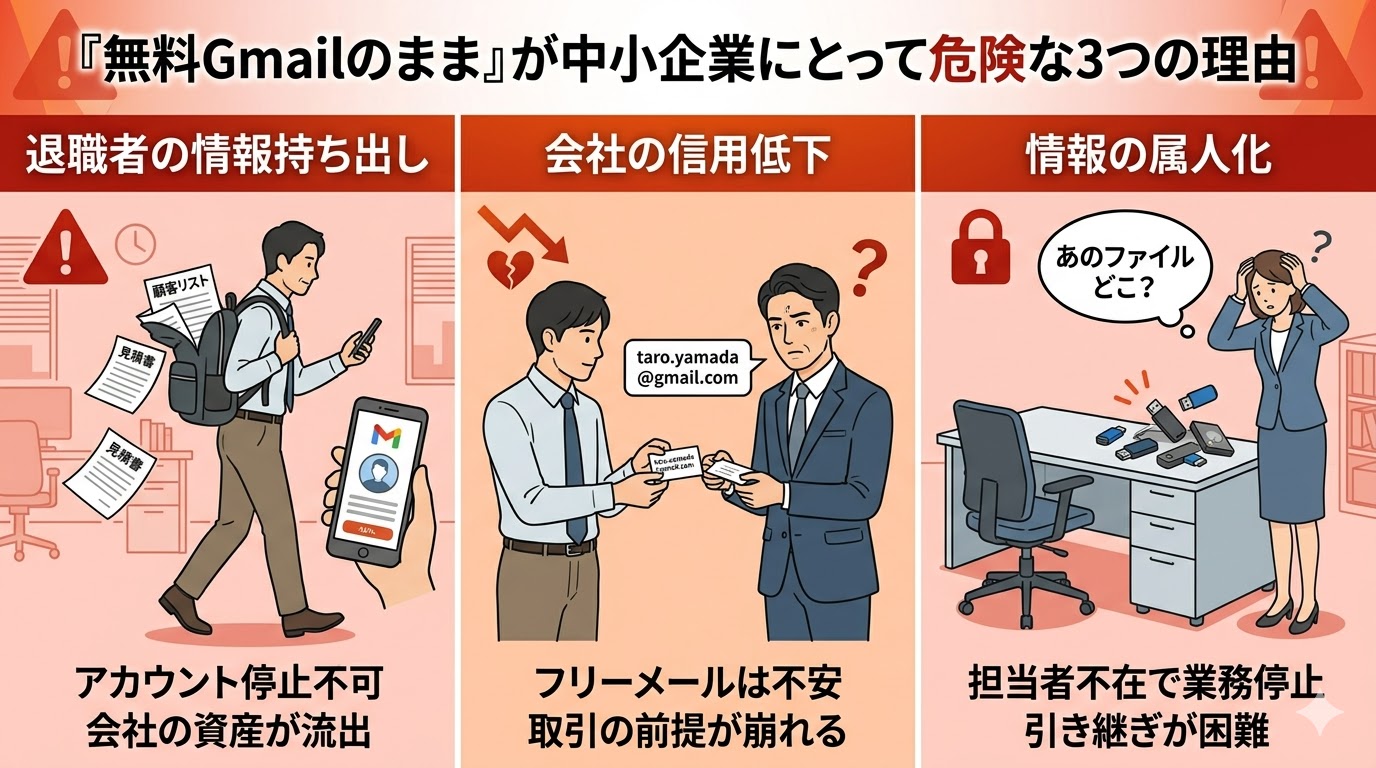 無料Gmail継続のリスク