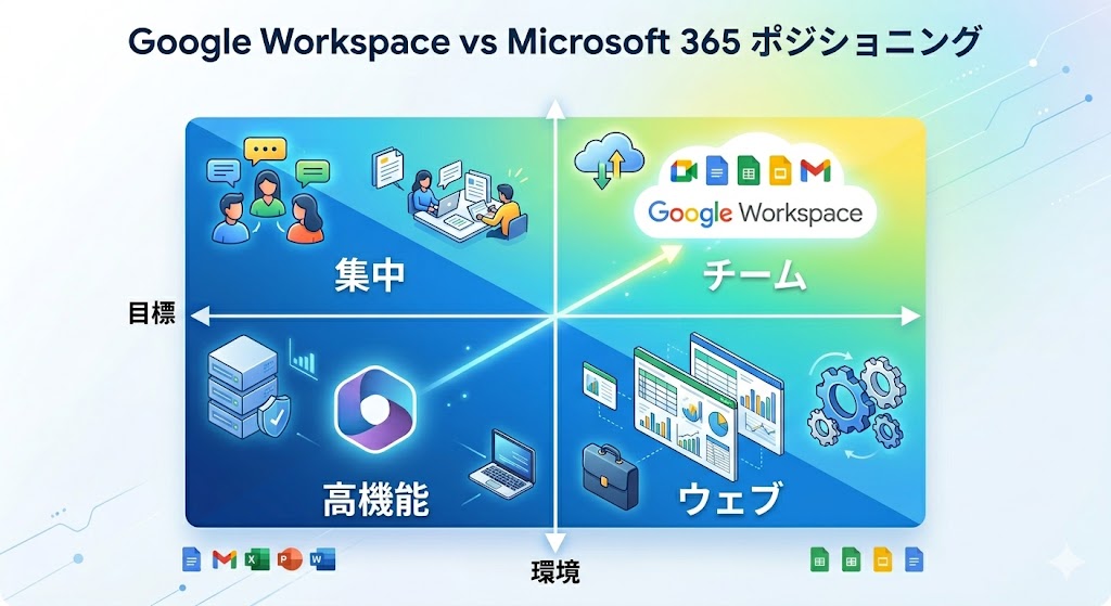 Google WorkspaceとMicrosoft 365の比較